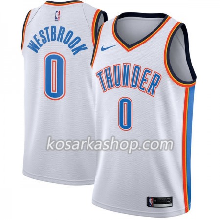 Dres Oklahoma City Thunder Russell Westbrook 0 Nike 2017-18 Bijela Swingman